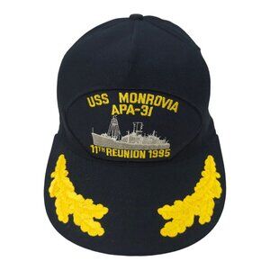 USS Monrovia APA-31 11th Reunion 1995 Snapback Cap Scrambled Eggs Navy Hat